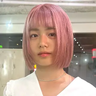 ショート カラー パーマ ヘアアレンジ メンズ キッズ ネイル マツエク・マツパ アイブロウ 🧨ブリーチー×ボブ レイヤー💎じゅえるのヘアスタイル