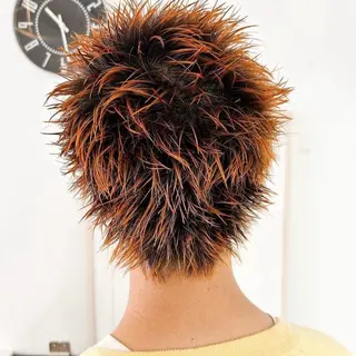 ショート カラー パーマ メンズ ☆RUO☆/レイヤー /ハイトーンのヘアスタイル