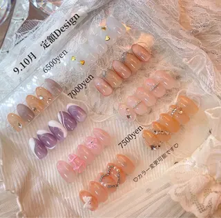 ネイル 23時まで❤︎韓国、 ワンホンネイルのネイルデザイン