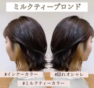 ミディアム カラー ハイトーン/レイヤー 💜Akaneのヘアスタイル