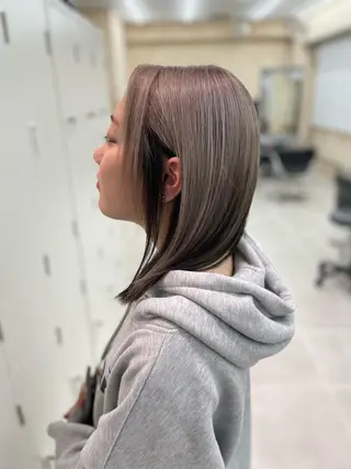 ミディアム カラー ショーヤ/ブリーチ /バレイヤージュのヘアスタイル