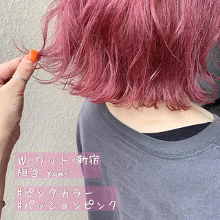 ショート カラー パーマ ヘアアレンジ キッズ ネイル マツエク・マツパ 新宿駅近♡友達とOK 🦋W -ワット -のヘアスタイル