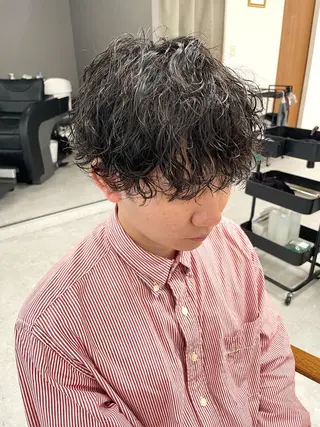 パーマ ヘアアレンジ メンズ 🌷FUKA🌷 まろやかハイトーンのヘアスタイル