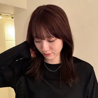 セミロング カラー 加藤好/カットモデル /暖色カラー🍒🧡のヘアスタイル