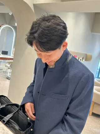 パーマ メンズ Luce横浜店所属・yuu 🪴 透明感 カラー/メンズパーマのヘアスタイル