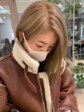 セミロング カラー ヘアアレンジ 🫧透明感カラー/ ボブ/小笠原汐海🪽のヘアスタイル