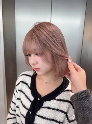 ミディアム カラー ヘアアレンジ ARIA💎縮毛矯正 ブリーチ💎複雑履歴のヘアスタイル