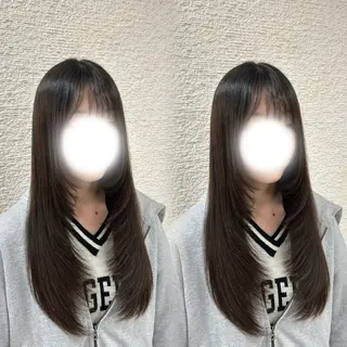 ロング ベージュ/つや髪/ レイヤー／ゆいなのヘアスタイル