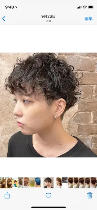 ショート パーマ ブリーチ、パーマ 西部笑のヘアスタイル