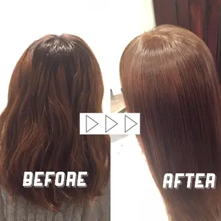 セミロング ロング カラー 小國 綾かのヘアスタイル