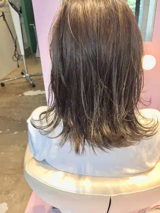 ミディアム 所渉/韓国レイヤー /ウルフカットのヘアスタイル