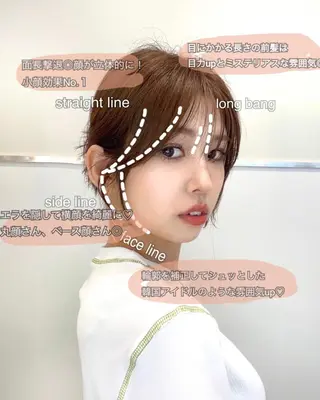 ミディアム カラー パーマ ヘアアレンジ 小野寺瑞希 /最小顔カットのヘアスタイル