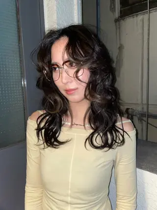 セミロング パーマ rin🩰ハイトーン /レディースパーマのヘアスタイル