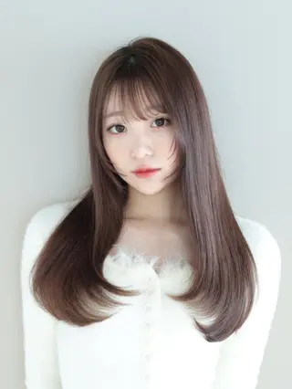 ロング Nanako。/韓国 ヘア/顔周りカットのヘアスタイル