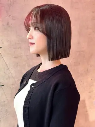 ショート カラー 莉乃/縮毛矯正/髪質 改善/艶カラーのヘアスタイル