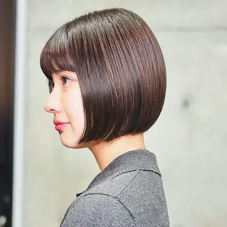 ショート カラー パーマ 柔らかい縮毛矯正 ショート/ボブ/山潤のヘアスタイル