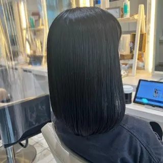 ミディアム 三箇島陽香/髪質改善 クロスパーマ縮毛矯正のヘアスタイル