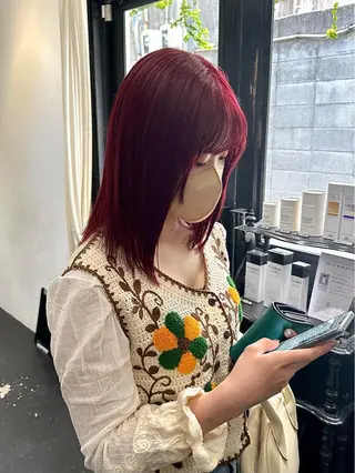 ミディアム カラー REAL 心斎橋所属・ブリーチ/ベージュ /デザイン/ナツミのヘアスタイル