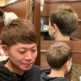 ショート カラー メンズ HIRO銀座　バーバーショップ大宮所属・ヒロ銀座 林のヘアスタイル