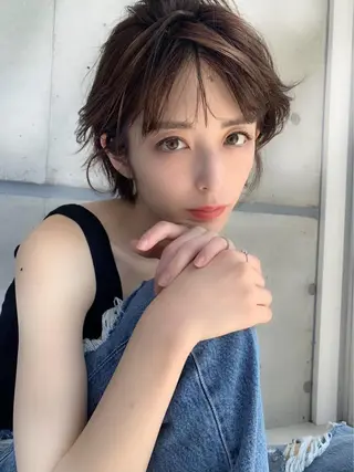 ショート カラー ヘアアレンジ EMANON池袋3rd所属・ナチュラル艶髪 なおき｜池袋美容師のヘアスタイル