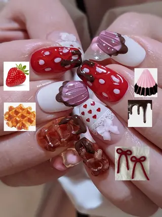 ネイル 3dパーツ/流行り 👧shushu❤️のネイルデザイン