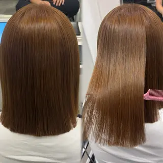 ミディアム 髪質改善ストレート /暖色カラー🎀🪞のヘアスタイル
