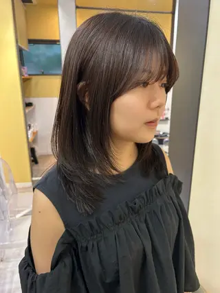 セミロング カラー hub hair レイヤー/透明感のヘアスタイル