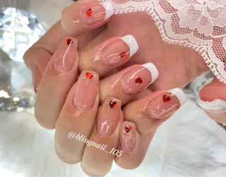 ネイル 23時まで❤︎韓国、 ワンホンネイルのネイルデザイン