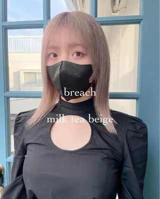 ミディアム カラー 顔周りカット× 髪質改善【リョウ】のヘアスタイル