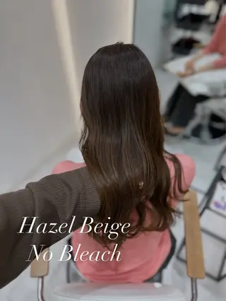 ロング カラー 赤み消し/オリーブ カーキ/福田れんのヘアスタイル