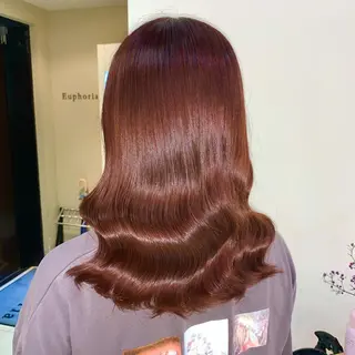 ミディアム カラー 新宿♥ハッシュカット 暖色カラー♥Unaのヘアスタイル