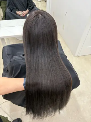 ロング カラー 新宿/韓国ヘア/ 髪質改善ストレートのヘアスタイル