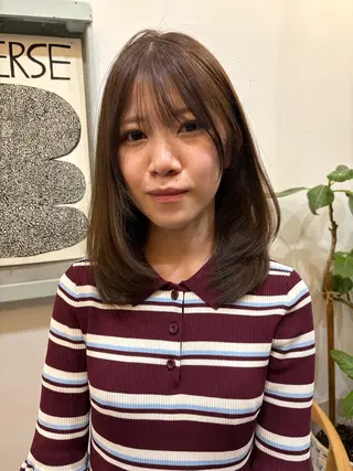 ミディアム カラー 無料カット/ 癖毛風パーマ/凜のヘアスタイル