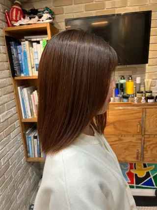 ミディアム 髪質改善/縮毛矯正/ 艶カラー/増田晃大のヘアスタイル