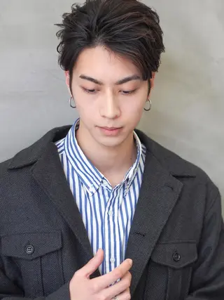 メンズ ショート・ボブ 徳竹淳一のヘアスタイル