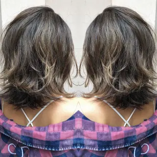 ショート カラー パーマ 細川 亮のヘアスタイル