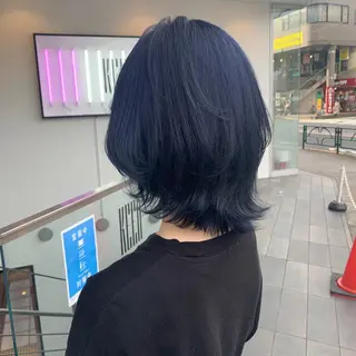 ミディアム カラー ハッシュカット/ハイ トーン/MANAMIのヘアスタイル