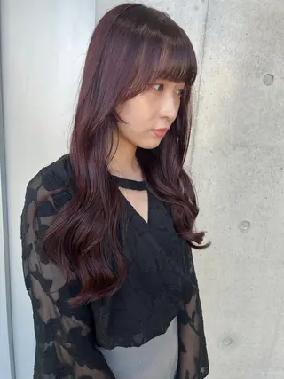 セミロング カラー パーマ ヘアアレンジ 透明感/オリーブ/ グレージュ/YUKAのヘアスタイル