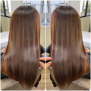 セミロング カラー 髪質改善特化 スギヤマハヤトのヘアスタイル