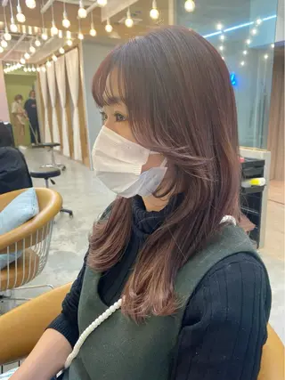 セミロング カラー ♥️ボブ韓国風ヘア ♥️久保田夢美のヘアスタイル