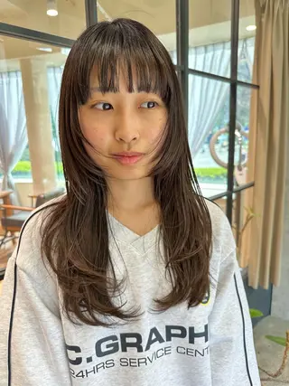 ロング 平野恵/透明感カラー ブリーチ/ボブのヘアスタイル