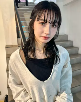 セミロング 顔周りカット/透明感 カラー✂️MEIのヘアスタイル