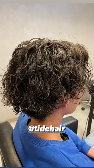 パーマ メンズ TIDEHAIR りょうたボブ募集のヘアスタイル