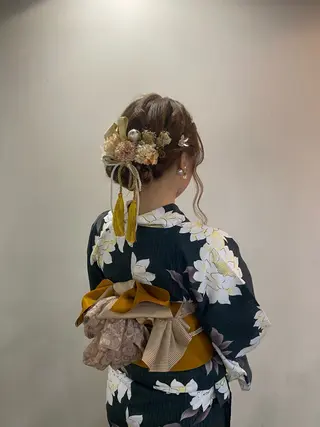 ロング ヘアアレンジ 暖色カラー /ヘアアレンジ/花鈴のヘアスタイル