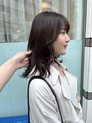 ミディアム カラー 尾崎隼大 レイヤー/韓国ヘアのヘアスタイル