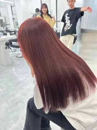 セミロング カラー ダブルカラー 韓国レイヤーKYONのヘアスタイル