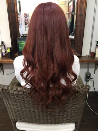 ミディアム セミロング ロング カラー 髪質改善×ハイトーン 中田啄也のヘアスタイル