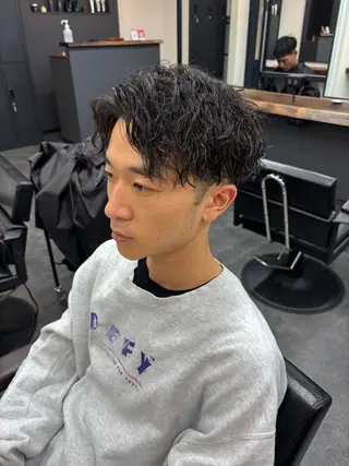パーマ メンズ スパイキーパーマ 柏NO1 藤本葉のヘアスタイル