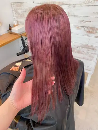 ロング カラー ブリーチなしカラー ダブルカラーエクステのヘアスタイル