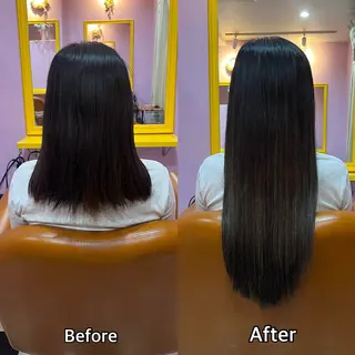 ロング シール＋ちび編み込み エクステ梅田🐨のヘアスタイル